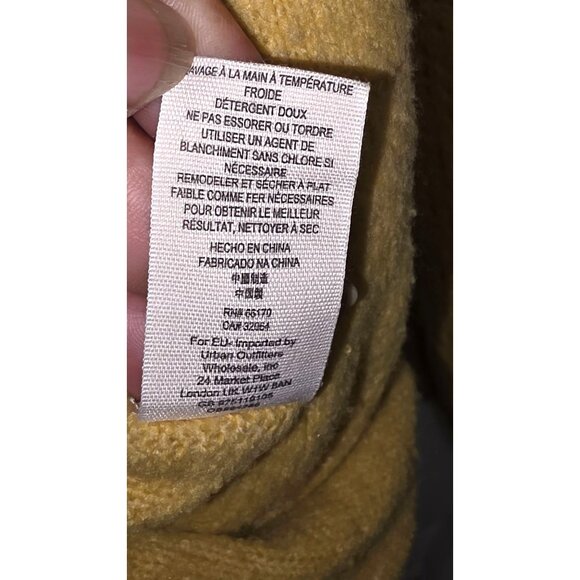 Free People Mustard Yellow Wrap Knit Sweater With Openwork Sleeves Womens Size M - Picture 7 of 8